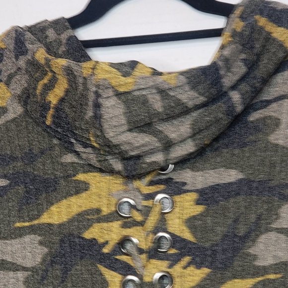 Ariella Camouflage Cowl Neck Hooded Top - Picture 5 of 12